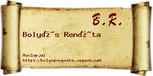 Bolyós Renáta névjegykártya