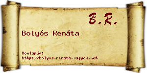 Bolyós Renáta névjegykártya